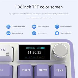 Ajazz ak870 cộng với Bàn Phím Cơ khí Ba chế độ màn hình nóng swappable không dây BT e-thể thao trò chơi máy tính văn phòng - Product Image 5