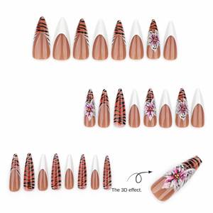Uñas Postizas 3D Estéreo Francesas de Resina con Cobertura Completa, Gel Armor 2025, Varios Estilos, Frutas, Flores, Uñas Artificiales, Estilo Oceánico Festivo - Product Image 2