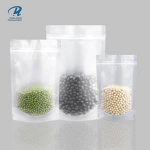 Stand Up Pouch With Zipper bag Frosted Stand Up Pouch Plastic Packaging Transparent Food Clear Zip Lock Resealable Bag