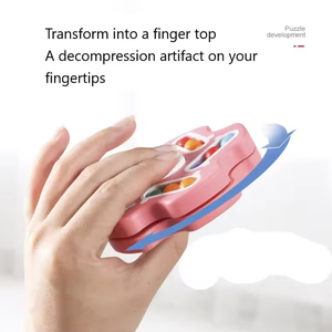 ของเล่นถั่วปั่นพลาสติกทรงสี่เหลี่ยมหมุนได้สองด้านเพื่อความสนุก - Product Image 4