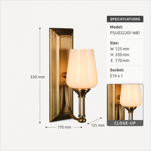Vintage Brass <b>Wall</b> Sconce Cream Glass Shade E26 LED Dimmable Indoor <b>Wall</b> Lamp Hotel Bedroom OEM ODM <b>Lighting</b> Factory - Product Image 6