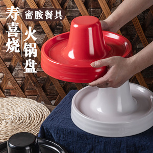 Hot pot specialty Wagyu sukiyaki platter, creative <b>melamine</b> imitation porcelain tableware, barbecue restaurant beef platter, - Product Image 3