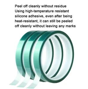 Ruban de masquage <span class=keywords><strong>en</strong></span> silicone polyester de qualité ingénierie résistant aux hautes températures, 5 mm-500 mm, vert, imperméable, sensible à la pression - Product Image 4