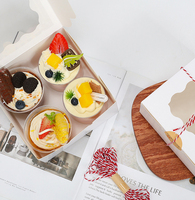 Boîte à gâteau en papier kraft biodégradable et recyclable de qualité alimentaire avec logo personnalisé, poignée portable pour livraison à emporter