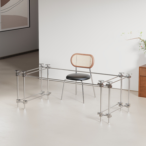 Pied de table optique style Bauhaus pour bureau, support de table en verre, bois, dalle de roche, base de plan de travail, pieds de mobilier de bureau et d'ordinateur - Product Image 4