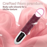 10-Modus Vibrations-Realistischer Dildo Vibrator mit LED-Anzeige Weiblicher Klitoris- und Analstimulator Wiederaufladbares Erwachsenen-Sexspielzeug für Frauen