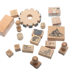 Tampon encreur en bois personnalisé avec logo gravé pour scrapbooking, journal, bricolage, artisanat, <span class=keywords><strong>album</strong></span> en papier, usage quotidien au bureau - Product Image 1