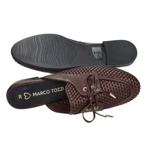 Marco Tozzi Women's Mules Brown 1 Cm Heel Size 40 Woven Leather Slip On - Product Image 6