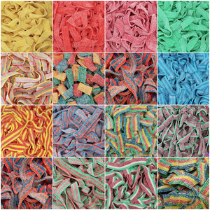 Großhandel Classic Hot-Selling <span class=keywords><strong>Sour</strong></span> Candy Gummies Bulk Mix Frucht geschmack <span class=keywords><strong>Sour</strong></span> Belt Candy Lakritz streifen Halal - Product Image 1