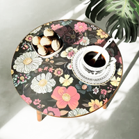 Mandala Table d'appoint bureau café Table ronde canapé armoire d'appoint motif nordique filet rouge chambre petite Table ronde
