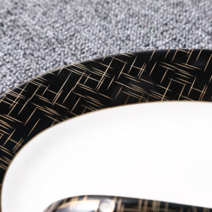 Set da pranzo in porcellana di porcellana di osso in stile reale di lusso set da tavola in bianco e oro nero regalo di famiglia di nozze set di stoviglie 58 pezzi - Product Image 6