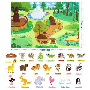 Puzzle pour enfants éducation précoce 3D feutre story board World Famous <span class=keywords><strong>Scenic</strong></span> Spots Felt World Map Learn Felt Board - Product Image 6