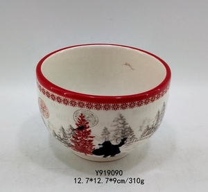 Cuenco redondo de cerámica para dulces, decoración navideña, <span class=keywords><strong>8</strong></span> pulgadas - Product Image 5