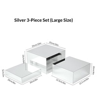 Présentoirs cosmétiques en acrylique miroir or et argent, boîte carrée, étagère en cascade, rangement multi-niveaux, organisateur de bureau