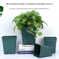 Pots de fleurs carrés en plastique PP écologiques et biodégradables pour jardin, pépinière et plantes