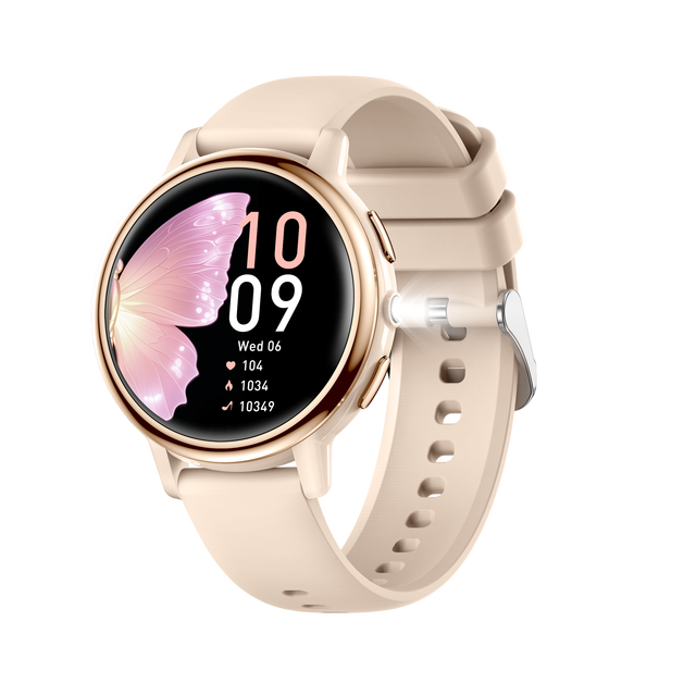 AK88 Smart Watch 1.26" 360*360 BT Call Voice Assistant 123 Sport Modes Female Menstrual Tracking IP68 Waterproof Lady Smartwatch