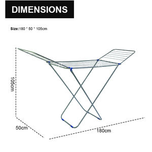 Stendibiancheria Pieghevole con Ali, Stendino in Metallo, Appendiabiti Pieghevole con Ali - Product Image 4