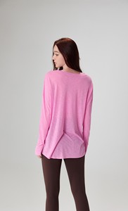 Lâche et respirant fil flammé haut de <span class=keywords><strong>sport</strong></span> femmes Simple un côté fente Yoga course en plein air Fitness femmes hauts et chemisiers - Product Image 4