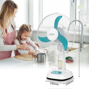 Ventilateur de table oscillant à trois pales en ABS de 14 pouces, norme britannique/européenne, avec trois vitesses, Winning Star - Product Image 2
