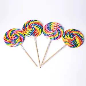 Wholesale Factory Swirly Pops Round Shape Sweet Hard Candy Lollipop Candy