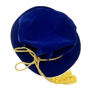 Gorro Académico de Terciopelo Estilo Británico Unisex, Gorro de Graduación de Doctorado con Borla y Cordón - Product Image 2