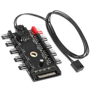 Fan Hub Koeler Sata/4 Pin 1 Tot 8/10 Fan Hub Splitter 3Pin Pwm Molex Splitter Adapter Voor Pc voeding Cooler