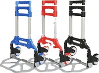 Supermarché pliable télescopique Abs poignée Portable bagages Transport Cargo pliant main ascenseur chariot chariot camion avec roue