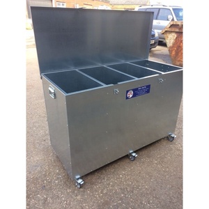 Contenitore per Mangime Animale in Metallo Zincato Resistente a 3 <span class=keywords><strong>Scomparti</strong></span>, Assemblabile, Tipo Cassa per Mangime Cavalli - Product Image 4