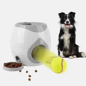 Interaktives Spielzeug Haustier Hund Puzzle Ball werfen Hund Spielzeug Tennisball Launcher Food Feeder Spender Spielzeug