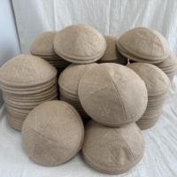 Venta al por mayor de Kippahs de Lino Natural Ecológico, Pedido a Granel, Kippot Judíos Transpirables de 4 Paneles, Yarmulke, Kippa, Judaica, Sinagoga