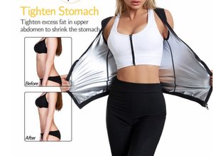 <span class=keywords><strong>Landora</strong></span> Maßgeschneiderte Taillentrainer-Sauna-Schwitzweste mit Reißverschluss vorne, Sauna-Gewichtsverlust-Schwitzweste für Frauen, schnelle Fettverbrennung - Product Image 2