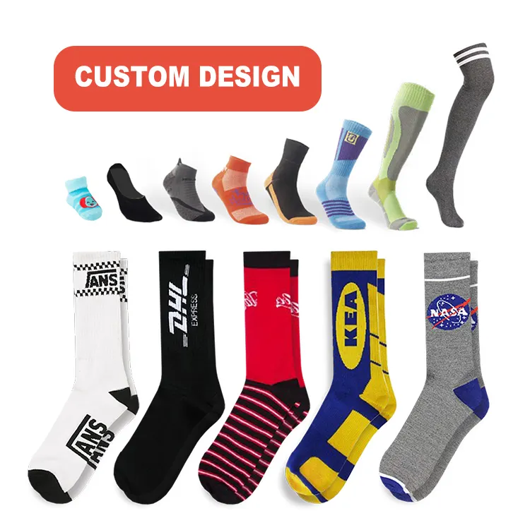 OEM Thiết Kế Riêng Của Bạn Thoải Mái Dài Compression Breathable Biểu Tượng Tùy Chỉnh Bóng Rổ Mens Sport Socks Elite