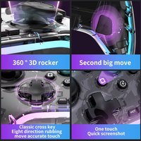 Control Inalámbrico RGB para Juegos con Motor de Vibración para Android, PC y NS, Transparente, ABS, Batería de 600mAh