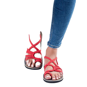 Sandalias Romanas de Gladiador para Niñas con Pedrería y Suela Plana, Ideales para Estudiantes y Uso en Exteriores en Primavera - Product Image 3