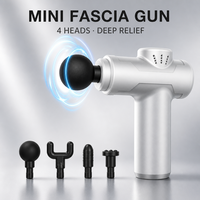 Nouveau design Mini pistolet de massage 460g léger 4 vitesses 4 têtes 42dB silencieux Recharge Type C Pistolet de massage des tissus profonds et des fascias