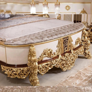 Bộ giường ngủ cỡ King phong cách châu Âu sang trọng, nội thất cổ điển, khung giường chạm khắc gỗ hoàng gia - Product Image 3