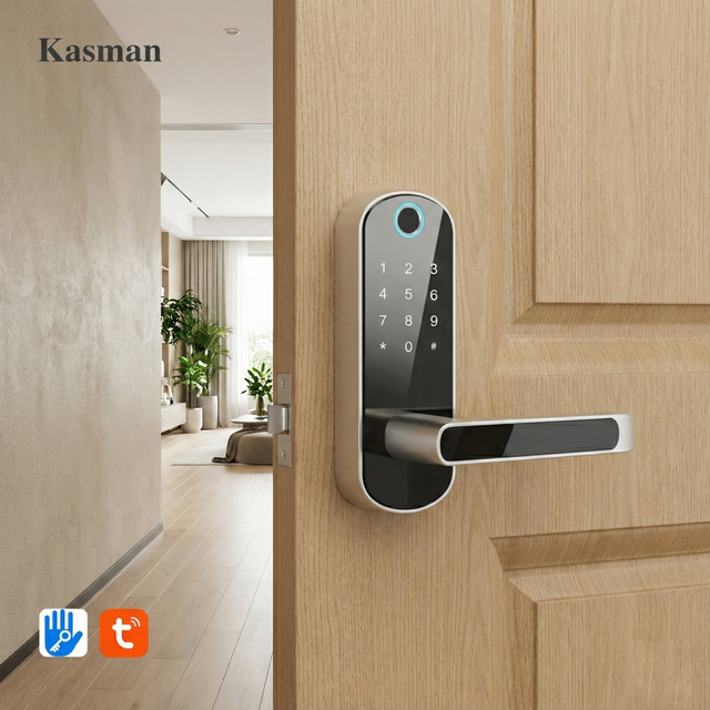 Kasman Source Price American Style Door Lock Finger Print Smartlock Card Tuya Tt Lock Digital Locks for Doors