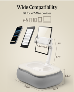 Support d'oreiller <span class=keywords><strong>Kindle</strong></span> pour lit, support stable pour iPad avec bol à collation <span class=keywords><strong>de</strong></span> qualité alimentaire, support d'oreiller réglable pour <span class=keywords><strong>tablette</strong></span> pour la <span class=keywords><strong>lecture</strong></span> - Product Image 6