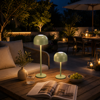 Lampe de table champignon minimaliste contemporaine à commande tactile, alimentée par batterie, sans fil, à intensité variable pour bar, hôtel, chambre à coucher