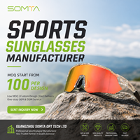 Vente en gros de lunettes de soleil de sport pour le cyclisme, avec logo personnalisé, nouvelle conception brevetée, TR 90, verres rouges, anti-UV 400, lunettes de course