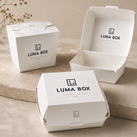 Emballage alimentaire personnalisé avec logo pour hamburgers, poulet frit, frites, carton à emporter, conteneur jetable, vente en gros, approvisionnement commercial