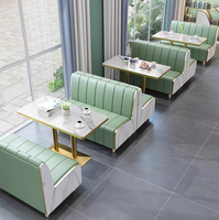 Canapé en cuir PU rose moderne et table/chaise dorées pour restaurant, hôtel et café, usage commercial