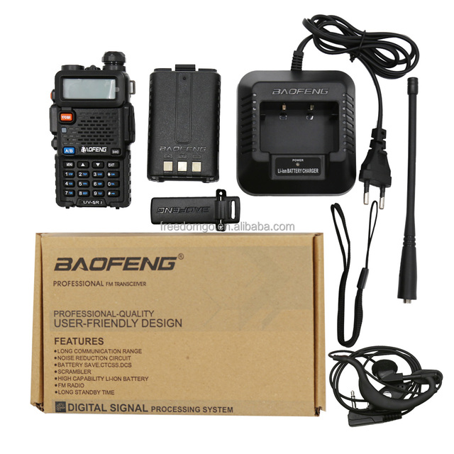 For UV-5R 5W Dual Band VHF/UHF Analog Walkie Talkie LED Display 1000-1500mAh Battery IPX-1 Water Resistant 3-10KM Range 128