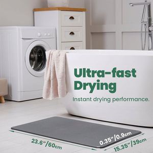 Tapis de bain en pierre de diatomite écologique, absorbant l'eau, antidérapant, séchage rapide, rayé - Product Image 2