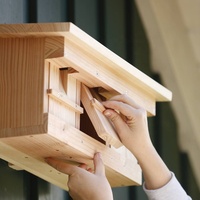 Nichoir à oiseaux suspendu en bois pour 3 oiseaux