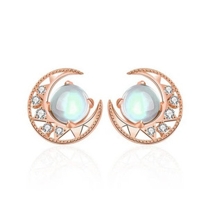 Pendientes <span class=keywords><strong>de</strong></span> oro rosa <span class=keywords><strong>de</strong></span> 14K para mujer, joyería en forma <span class=keywords><strong>de</strong></span> lunas, <span class=keywords><strong>piedra</strong></span> lunar <span class=keywords><strong>de</strong></span> arcoíris Natural, aretes <span class=keywords><strong>de</strong></span> tuerca simples <span class=keywords><strong>de</strong></span> piedras preciosas, joyería <span class=keywords><strong>de</strong></span> CZ blanca - Product Image 1