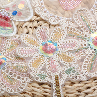 Nouveaux patchs brodés en dentelle de fleurs papillon 3D avec des paillettes et des perles |   Appliques thermocollantes DIY pour T-shirts, robes, sacs, vêtements