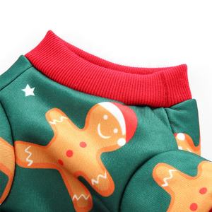 Estilo nórdico Cat <span class=keywords><strong>Dog</strong></span> Pijama Gingerbread Man Print Alta Qualidade Algodão <span class=keywords><strong>4</strong></span> Calças Pernas Moderno Padrão Animal Bonito para Pequenos Animais de Estimação - Product Image 3