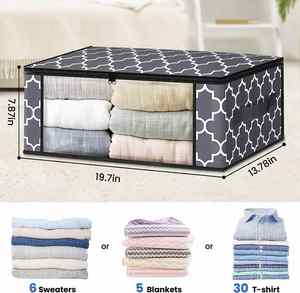 Bolsa de Almacenamiento de Edredones al Vacío, Ecológica, de Gran Capacidad, de Tela No Tejida, con Ventana Transparente y Diseño Plegable para Ropa y Mantas - Product Image 2