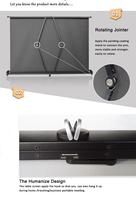Écran de projection portable personnalisé pour voyage, bureau, 20 pouces, 3D, 4K, écran de projection de table, petit écran de projection mobile pour petit espace